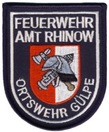 Abzeichen Freiwillige Feuerwehr Amt Rhinow - OF Glpe in silber