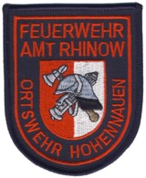 Abzeichen Freiwillige Feuerwehr Amt Rhinow - OF Hohennauen in rot
