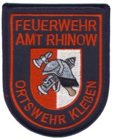 Abzeichen Freiwillige Feuerwehr Amt Rhinow - OF Kleen in rot