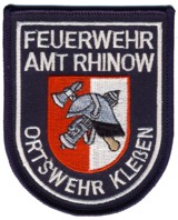 Abzeichen Freiwillige Feuerwehr Amt Rhinow - OF Kleen in silber