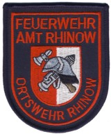 Abzeichen Freiwillige Feuerwehr Amt Rhinow - OF Rhinow in rot