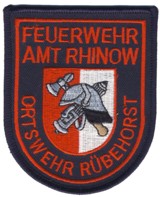 Abzeichen Freiwillige Feuerwehr Amt Rhinow - OF Rbehorst in rot