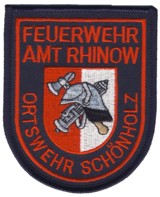 Abzeichen Freiwillige Feuerwehr Amt Rhinow - OF Schönholz in rot
