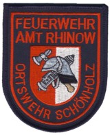 Abzeichen Freiwillige Feuerwehr Amt Rhinow - OF Schnholz in rot