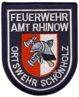 Abzeichen Freiwillige Feuerwehr Amt Rhinow - OF Schnholz in silber