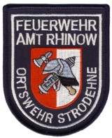 Abzeichen Freiwillige Feuerwehr Amt Rhinow - OF Strodehne in silber