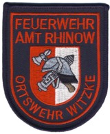 Abzeichen Freiwillige Feuerwehr Amt Rhinow - OF Witzke in rot