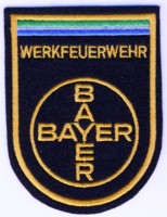 Abzeichen Werkfeuerwehr Bayer in gold