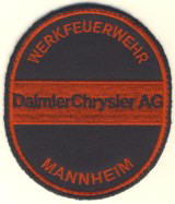 Abzeichen Werkfeuerwehr Daimler Chrysler AG in rot / Mannheim