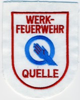 Abzeichen Werkfeuerwehr Karstadt/Quelle in weiß