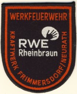 Abzeichen Werkfeuerwehr RWE Kraftwerk Frimmersdorf/Neurath