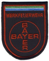 Abzeichen Werkfeuerwehr Bayer in rot