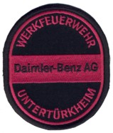 Abzeichen Werkfeuerwehr Daimler Chrysler AG in rot / Untertrkheim