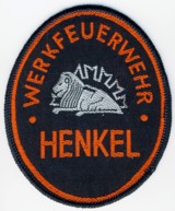 Abzeichen Werkfeuerwehr Henkel in rot / Dsseldorf