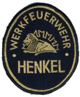 Abzeichen Werkfeuerwehr Henkel in gold / Dsseldorf