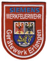 Abzeichen Werkfeuerwehr Siemens / Gertewerk Erlangen