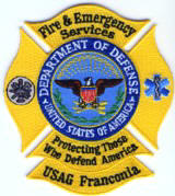 Abzeichen Fire and EMS Services USAG Frankonia 