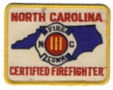 Abzeichen Certified Firefighter North Carolina